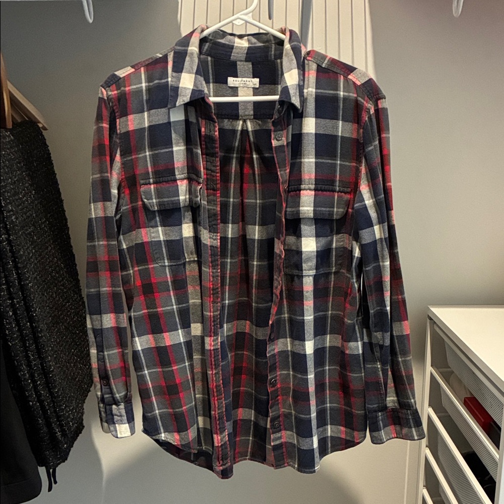 Equipment Multicolor Plaid Button Down Shirt